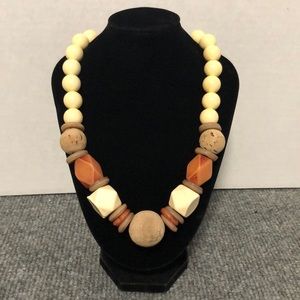 Fashion Wood & Stone Necklace